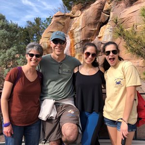 Aronie with his wife, Liza, and daughters at Disney World in 2018.