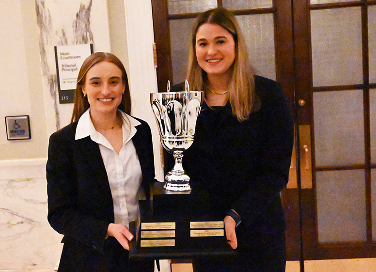 Annie Pierce (left) and Victoria Biondolillo of Catholic University of America Columbus School of Law