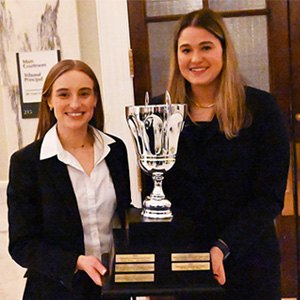 Annie Pierce (left) and Victoria Biondolillo of Catholic University of America Columbus School of Law