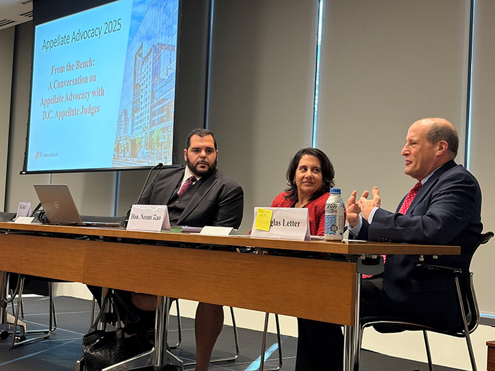 Judge John P. Howard III, Judge Neomi Rao, and Douglas Letter of the Brady Campaign to Reduce Gun Violence
