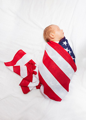 Baby with flag