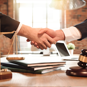 Lawyers shaking hands