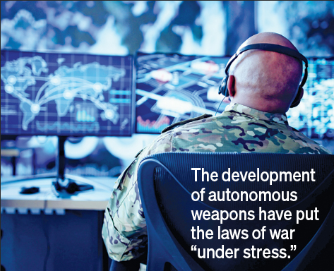 Soldier with computer screens