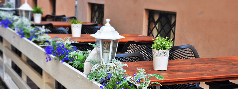 Outdoor dining area