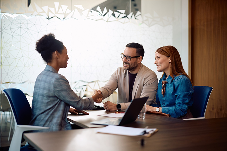 Lawyer with Clients