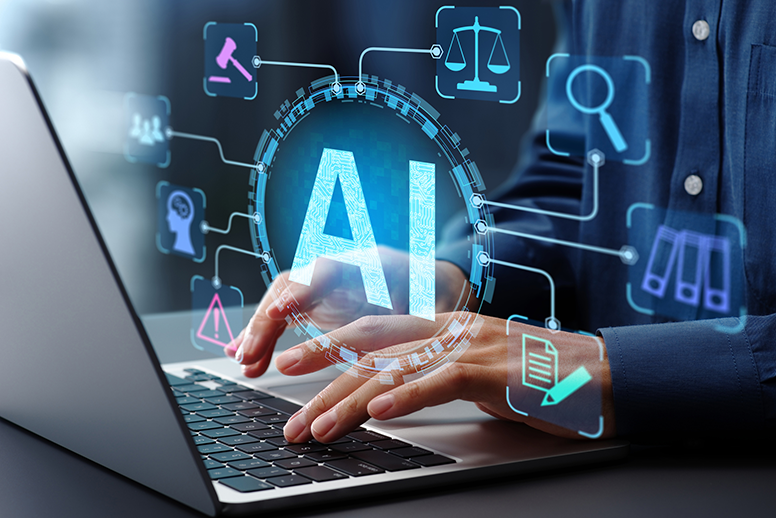 AI and laptop user